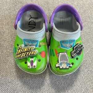 CROCS Kids Green and Purple Space Clogs
